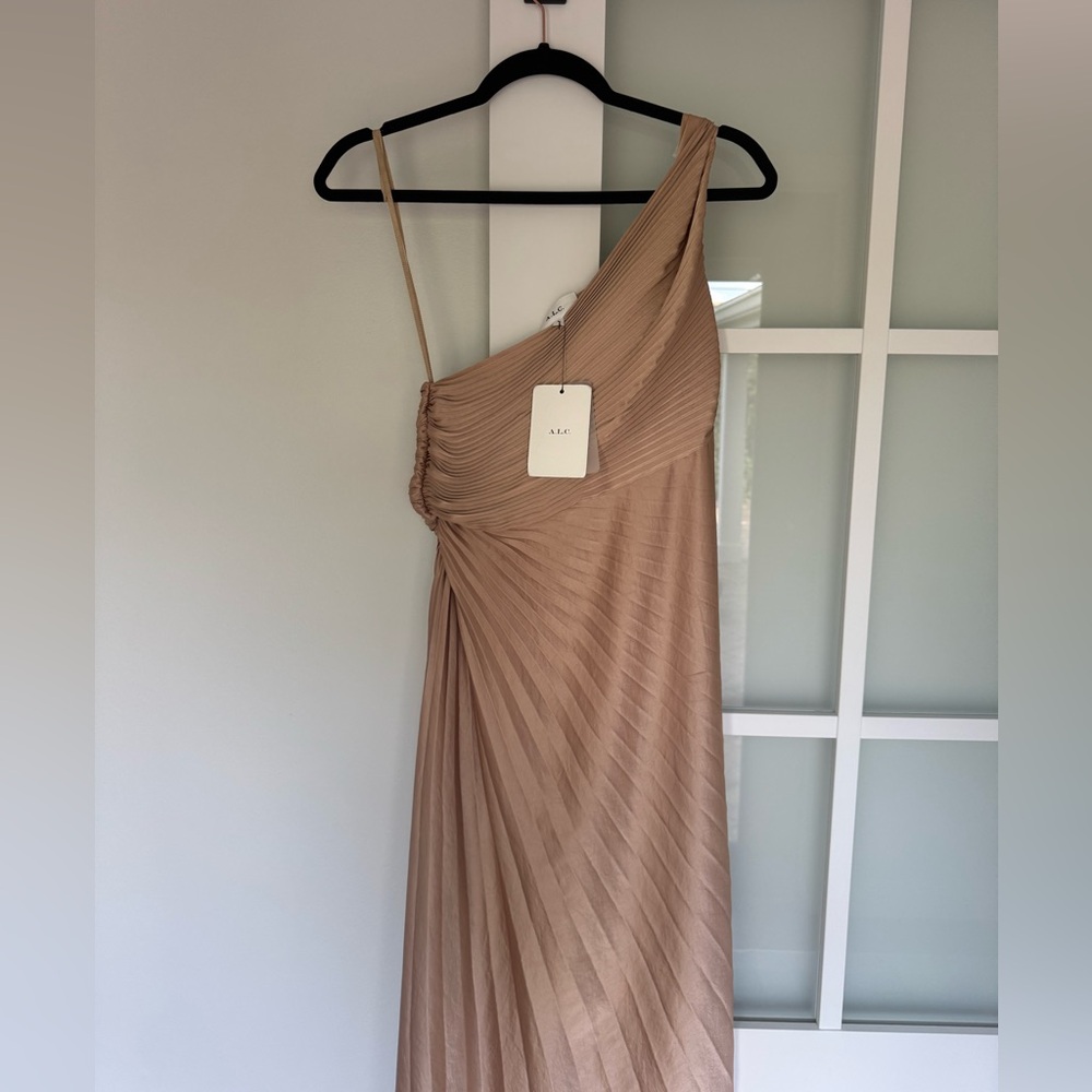 NEW- A.L.C Delfine Dress in Bella Gold Metallic - Picture 10 of 10